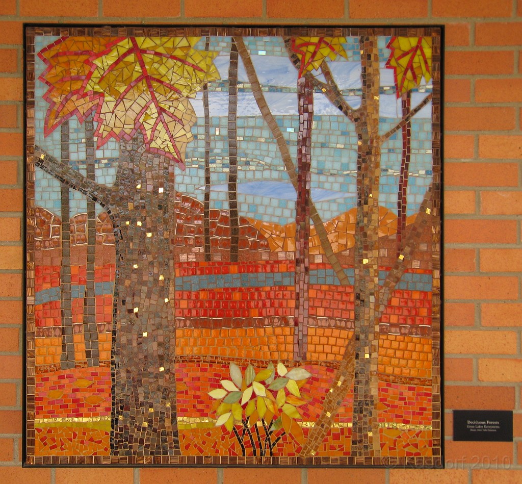 Matthaei Botanical Gardens 2010 0162.jpg - There is a series of tile murals along the front wall.  This one is title "Deciduous Forests".
